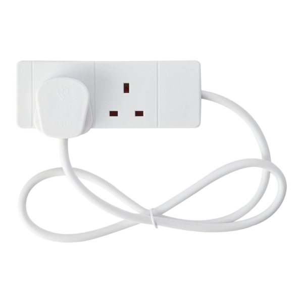 pro elec PEL00899 2 Gang 1 m Extension Lead Cable - White