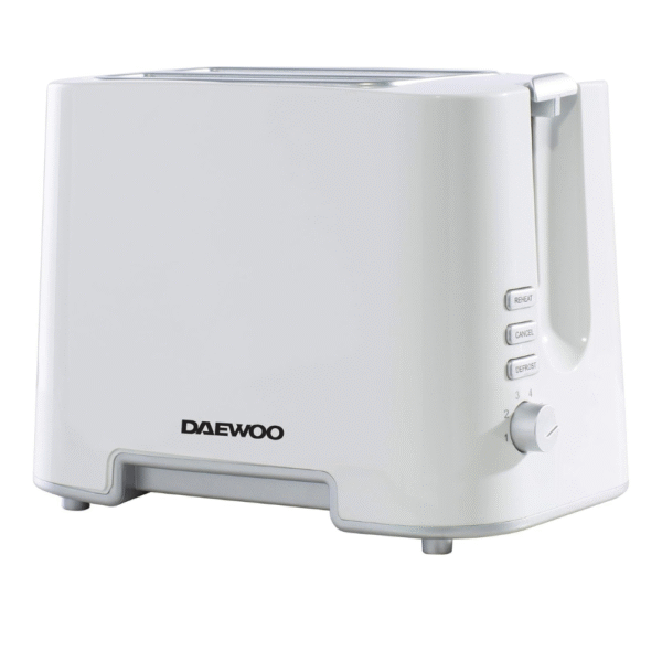 Daewoo 2 Slice Toaster – White, Compact