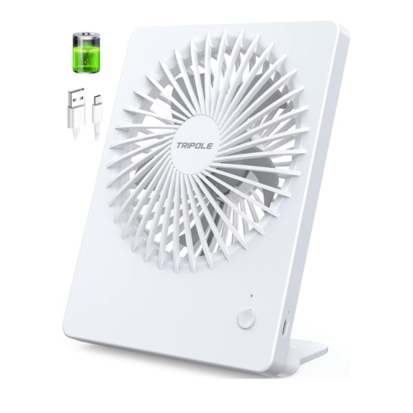TriPole USB Desk Fan, Portable 2000mAh Battery Rehcargeable Table fan