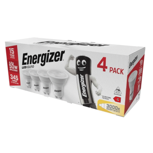 Energizer GU10 4.9W 50W Replacement LED Bulb 4 Pack